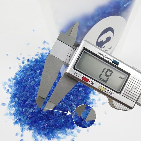 LUSTERING High Luster Crushed Glass Glitter, Broken Glass, Glass Chips for Crafts DIY Epoxy Resin Art, Nail Art, Jewelry Making,Geode Painting, 1-3mm,100g/3.53oz (Cobalt Blue) in Saudi Arabia