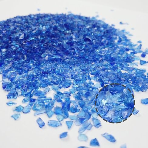 LUSTERING High Luster Crushed Glass Glitter, Broken Glass, Glass Chips for Crafts DIY Epoxy Resin Art, Nail Art, Jewelry Making,Geode Painting, 1-3mm,100g/3.53oz (Cobalt Blue) in Saudi Arabia