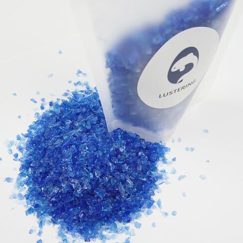 LUSTERING High Luster Crushed Glass Glitter, Broken Glass, Glass Chips for Crafts DIY Epoxy Resin Art, Nail Art, Jewelry Making,Geode Painting, 1-3mm,100g/3.53oz (Cobalt Blue) in Saudi Arabia