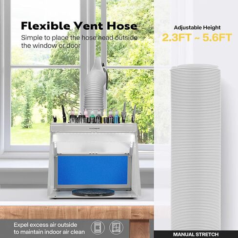طقم كشك رش طلاء البخاخة المحمول من VIVOHOME مع 3 مصابيح LED، ورفوف طلاء وبندقية رش، وطاولة دوارة وكابينة بخاخة لخرطوم الفلتر لنموذج الرسم والحرف اليدوية in Kuwait