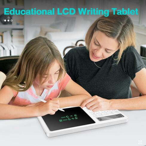 Calculator Notepad with 8 Inch LCD Writing Tablet,Desk Calculator with Writing Pen,Small Calculator with Time, Basic Calculator for Office School Kids in Saudi Arabia