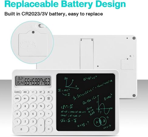 Calculator Notepad with 8 Inch LCD Writing Tablet,Desk Calculator with Writing Pen,Small Calculator with Time, Basic Calculator for Office School Kids in Saudi Arabia
