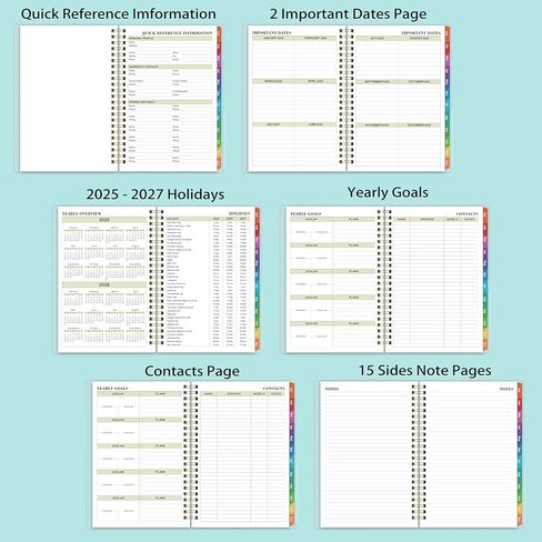 2025 Planner - 2025 Planner Daily Weekly Monthly, Jan 2025 to Dec 2025, 6.4'' x 8.5'', Calendar 2025 Planner with Transparent PP Cover, Green Ink Pages, Colorful Monthly Tabs, Back Pocket in Kuwait