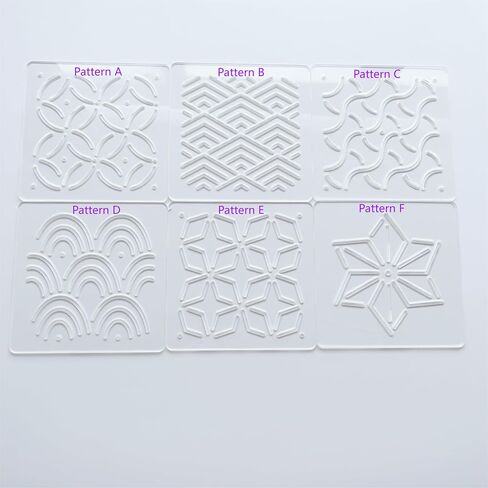 Acrylic Sashiko Stencil, Embroidery Pattern Template, Quilting Stencil Tool, 12 x 12cm (Set of 6) in Saudi Arabia