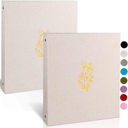 Aesthetic 3 Ring Linen Binder - 2 Pack Big Sturdy 3 Ring Binders 1 Inch Hardcover with Pockets for 8.5x11 Paper, Decorative Tree Ring Binder for Home Decor, Office, School and Recipe Use, Grey/2PK in Saudi Arabia