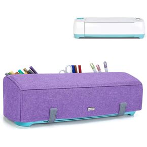 Luxja Dust Cover Compatible with Cricut Explore Air and Explore Air 2, Dust Cover with Back Pockets, Gray