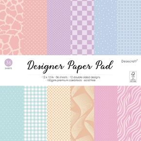 12x12 in Pastel Easter Scrapbooking Cardstock Decorative Paper - 36 Sheets - for Card Making Journaling Planner Origami Background Scrapbook Paper Scrapbook Materials Supplies