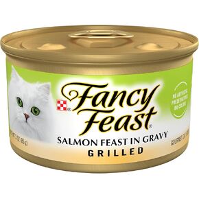 Purina Fancy Feast Grilled Wet Cat Food Salmon Feast in Wet Cat Food Gravy - (Pack of 24) 3 oz. Cans