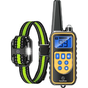 Dog Shock Collar with Remote, Dog Training Electric Collar, Waterproof Rechargeable, 1640ft Dog Shock Collar with LED Light, Beep, Vibration, Shock for Medium/Large 3 Electronic Collars Dogs