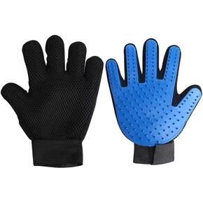 PET Grooming Glove - Pet Grooming Glove, Dog and Cat Brush for Gentle Shedding, Efficient Pets Hair Remover Mittens, Dog Washing Gloves for Long and Short Hair Dogs, Cats, Horses (Blue)