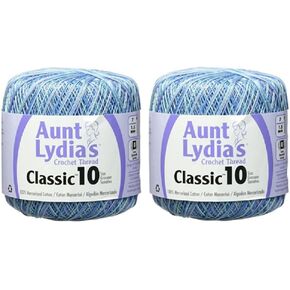 Aunt Lydia's Crochet Thread - Variegated - Size 10 - (2-Pack) Ocean