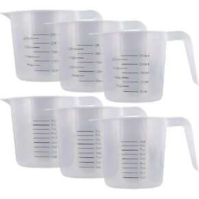 U.S. Kitchen Supply - Set of 3 Plastic Graduated Measuring Cups with Pitcher Handles - 1, 2 and 4 Cup Capacity, Ounce and ML Cup Markings - Measure & Mix Recipe Ingredients, Flour, Water, Oil, Batter