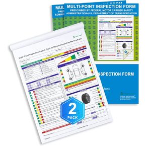 200 Sets Multi-Point Automotive/Vehicle Inspection Report Forms 2-ply Carbonless for Any Make of Vehicle, Inspection Checklist, DOT Compliant, 8-1/2 x 11-3/4"