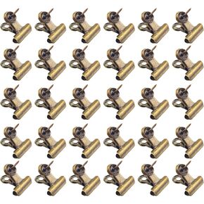 30 Pieces Push Pins Clips for Bulletin Board, Metal Push Pins Clips, Bulldog Clips with Thumb Tacks for Cork Board Photos Documents No Holes for The Paper on Cubicle Walls, Black