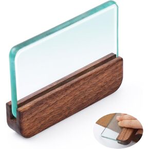 CBHGFEA Leathercraft Glass Slicker for Burnishing Leather Leather Burnishing Tool with Brazilian Rosewood Handle Leather Working Tools Professional Leather Block Smoothing Tool