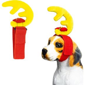 Dog Antler Headband for Small Dogs, Reindeer Headband with Adjustable Strap Pet Cosplay Costume Halloween Christmas Costumes for Dogs in Kuwait