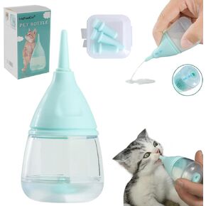 Kitten Bottles for Nursing,Puppy Bottles for Nursing Puppy Milk, Anti-Choking Puppy Feeder Design,with 3pcs Replaceable and Reusable Silicone Nipples for Feeding Newborn Pets (Blue, 40ml+3pcs) in Kuwait