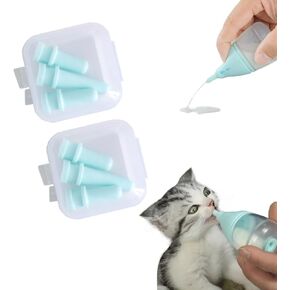 Kitten Bottles for Nursing,Puppy Bottles for Nursing Puppy Milk, Anti-Choking Puppy Feeder Design,with 3pcs Replaceable and Reusable Silicone Nipples for Feeding Newborn Pets (Blue, 40ml+3pcs)