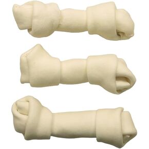 Top Dog Chews - All Natural Rawhide Bones (3 Pack), Large 8-10 Inch Knotted Bones, Grass Fed Livestock Sourced, Healthy Long-Lasting Chewing Dog Treats for Dogs