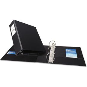Avery 08702 Durable Binder-Label Holder, 3-Inch EZD Rings, Letter Size, Black, 1/EA