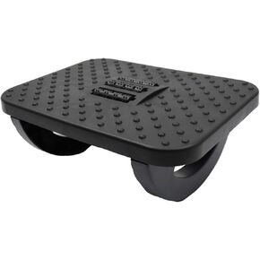Foot Rest, Adjustable Height Foot Rest for Under Desk at Work, Ergonomic Foot Stool Under Desk with Large Roller Massage for Office (Black Foot Rest)