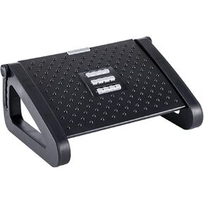 Foot Rest for Under Desk at Work,Ergonomic 6-Height Adjustable Footstool，Under Desk Footrest with Foot Massage Roller,Chair Footstool for Leg Rest (Black)