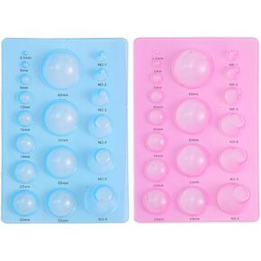 Set of 2 Blue and Pink 3-Row Paper Quilling Tools Half Ball Domes, Plastic Mini Quilling Molds for DIY Craft Projects with Convenient Roll Functionality