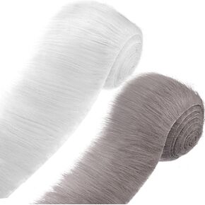 2 Pieces Faux Fur Square Furry Fur Fabric Cutting Faux Fur Fabric Shaggy Furry Fabric Fluffy Fabric Fur Chair Cover Patches Clothing Decoration Suitable for DIY Craft, 2 x 60 Inches (White)