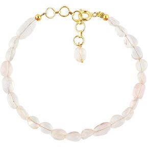Natural Nuggets Bracelets for Women, Beaded Bracelets, Tumble Crystal Bracelets, Handmade Jewelry, 8-inch 14k Gold Plated Adjustable Chain, Christmas Gifts