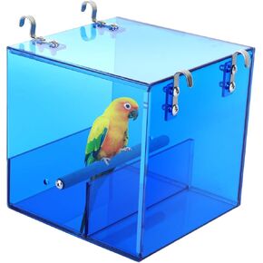 Bird Feeder for Bird Cages with Stainless Steel Hook for Small Birds Parrots Canaries Parakeets Larks Cockatoos Lovebirds (5.1x5.1x4.3inch) in Saudi Arabia