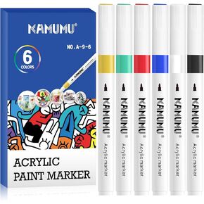Acrylic Paint Markers - Paint Pens Markers for Art Supplies - 6 Pack