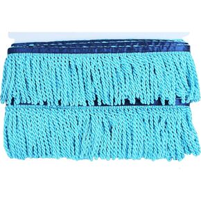 BEL AVENIR Curtain Fringes Bullion Fringe Trim with Blue Ribbon 5.3 Yard x 3 Inches Fabric Trims Sewing DIY Decoration for Curtain Sofa Clothes (White)