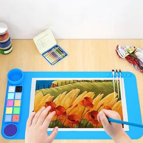 Silicone Painting Station for Kids - 20"X11"Silicone Painting mat, Silicone Art Mat, Painting mat, Silicone Craft mat, Painting mat for Kids