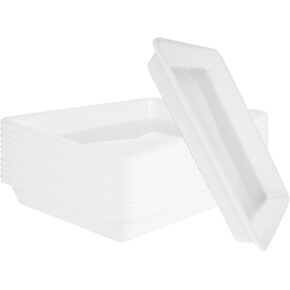 20 Pack Plastic Art Trays, 11.0 x 8.3 x 1.2 Inch White Activity Craft Trays for Kids Sensory Tray Serving Organizer Tray for Kids, Home Art and Crafts, DIY Projects, Painting, Beads, Sand