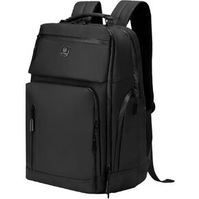 Large Capacity Water Resistant Laptop Backpack, 17 Inch Airplane Approved Durable Bag for College, Business Travel, Green
