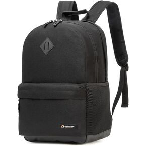 Classic Laptop Backpack with Padded 17 inch Laptop Sleeve, Multi Pocket Backpack, Casual Daypack Backpacks (Black & Brown)