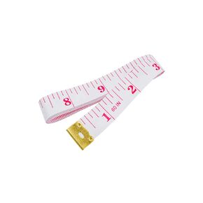GDMINLO Soft Tape Measure Double Scale Body Sewing Flexible Ruler for Weight Loss Medical Body Measurement Sewing Tailor Craft Vinyl Ruler, Has Centimetre Scale on Reverse Side 60-inch（Red on White）