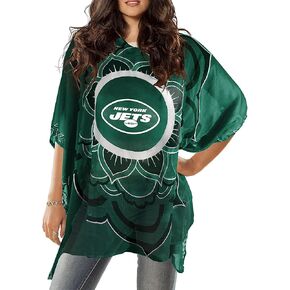 Littlearth Womens NFL New Orleans Saints 1 Sheer Caftan with Flower Design, Team Color, One Size