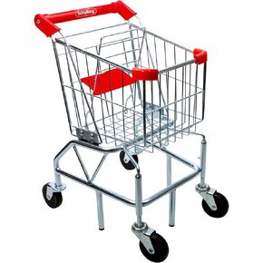 Schylling Little Shopper Shopping Cart - Child Sized Grocery Toy for Supermarket Pretend Play - Real Steel Sturdy Frame and Easy Pivoting Wheels - Ages 3 and Up