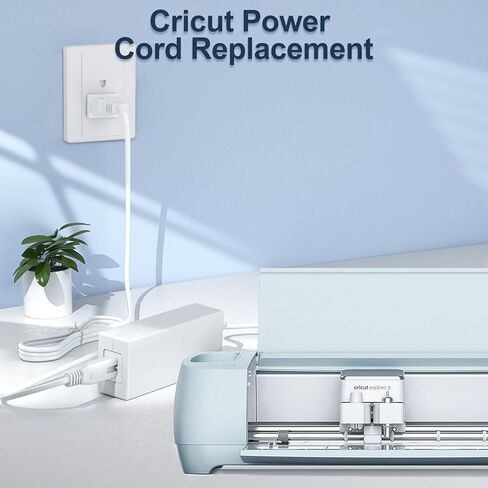 استبدال سلك الطاقة Punasi لـ Cricut Explore Air 2، صانع Cricut، إنشاء التعبير الشخصي، صغير، كعكة، آلة قطع، Provo Craft Explore One Cricut Maker KSAH1800250T1M2 مصدر طاقة 18 فولت in Kuwait