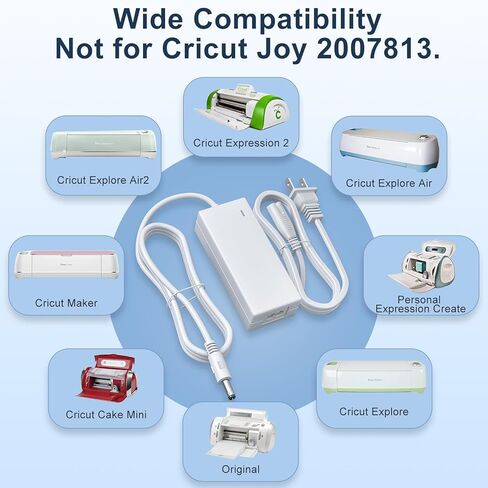 استبدال سلك الطاقة Punasi لـ Cricut Explore Air 2، صانع Cricut، إنشاء التعبير الشخصي، صغير، كعكة، آلة قطع، Provo Craft Explore One Cricut Maker KSAH1800250T1M2 مصدر طاقة 18 فولت in Kuwait
