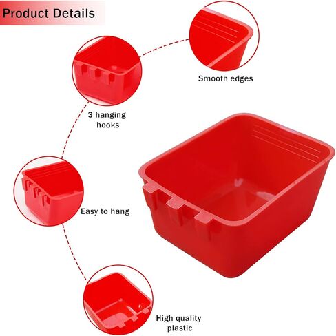 20 Pcs Chicken Coop Feeder Water Cup,16 oz Cage Cups Chicken Feeder Waterer, Cage Cups Birds Hanging Feeders, Chicken Feeder Water Bowl for Parakeet Poultry Pigeon Bunny Wire Cage (Red) in Saudi Arabia