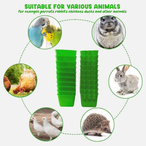 20 Pcs Chicken Coop Feeder Water Cup,16 oz Cage Cups Chicken Feeder Waterer, Cage Cups Birds Hanging Feeders, Chicken Feeder Water Bowl for Parakeet Poultry Pigeon Bunny Wire Cage (Red) in Saudi Arabia