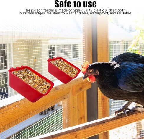 20 Pcs Chicken Coop Feeder Water Cup,16 oz Cage Cups Chicken Feeder Waterer, Cage Cups Birds Hanging Feeders, Chicken Feeder Water Bowl for Parakeet Poultry Pigeon Bunny Wire Cage (Red) in Saudi Arabia