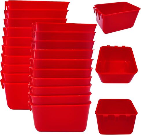 20 Pcs Chicken Coop Feeder Water Cup,16 oz Cage Cups Chicken Feeder Waterer, Cage Cups Birds Hanging Feeders, Chicken Feeder Water Bowl for Parakeet Poultry Pigeon Bunny Wire Cage (Red) in Saudi Arabia
