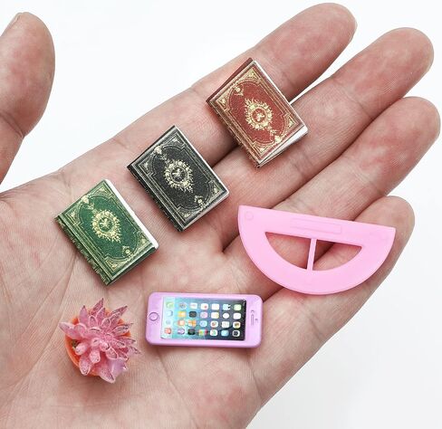 ONEST 34 Pieces Doll House School Supplies Mini School Accessories Dollhouse Toy Home Miniature Model DIY Doll Accessories in Kuwait