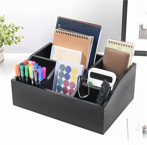 Mail Organizer Countertop, Magazine Display Holder Desk Mail Organizer, Mail Sorters Organizers or Bill Organizer for Desk Accessories, Pencil Holder Magazine File Holder with 6 Compartments in Saudi Arabia