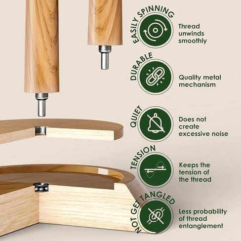 BARVA Weighted Large Yarn Holder Advanced Bearing Twirling Mechanism Knitting Ball Stand Crochet Storage Crocheting Spindle Dispenser Knit Accessories Crocheter Gifts in Kuwait