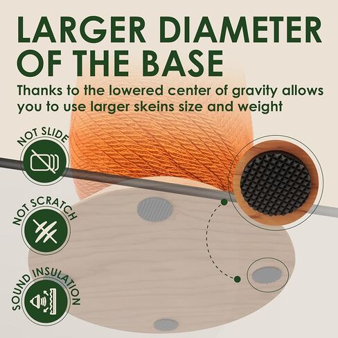 BARVA Weighted Large Yarn Holder Advanced Bearing Twirling Mechanism Knitting Ball Stand Crochet Storage Crocheting Spindle Dispenser Knit Accessories Crocheter Gifts in Kuwait