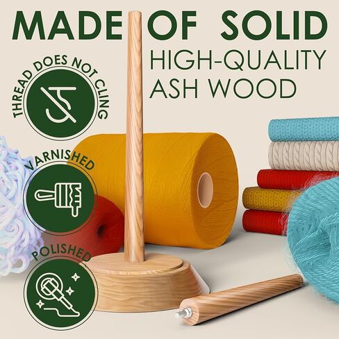 BARVA Weighted Large Yarn Holder Advanced Bearing Twirling Mechanism Knitting Ball Stand Crochet Storage Crocheting Spindle Dispenser Knit Accessories Crocheter Gifts in Kuwait